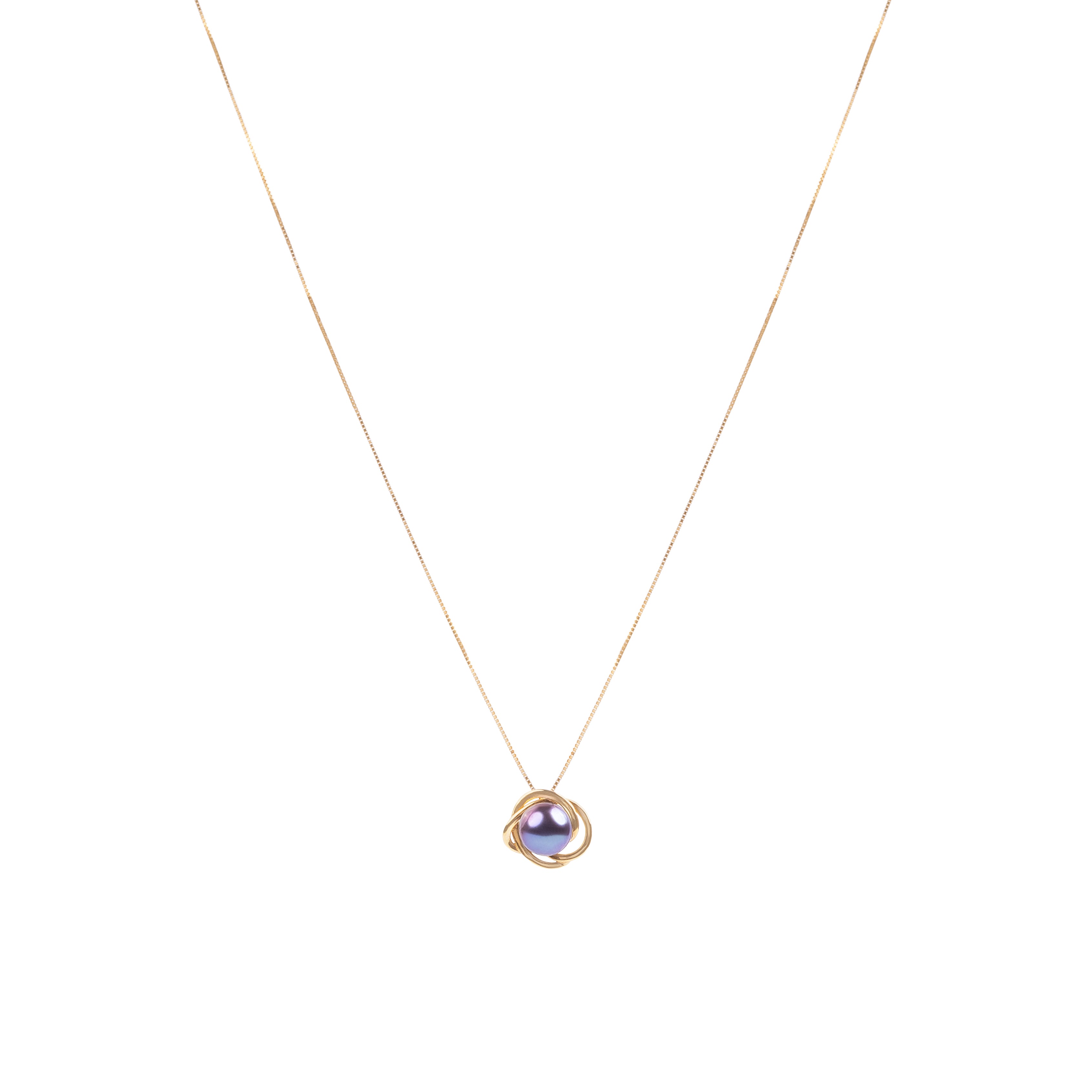 Gargantilha Pérola Negra ouro 18k