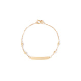 Pulseira Petit Plaquinha com bolinhas ouro 18k