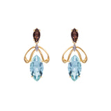 Brinco Quartzo e Topázio ouro 18k