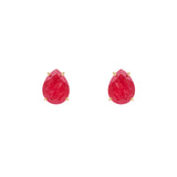 Brinco Gota Nefrita vermelha ouro 18k