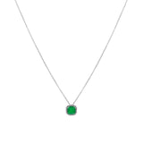 Pingente Quadrado Jade e Brilhante ouro 18k
