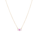 Gargantilha Olho Grego Rosa ouro 18k