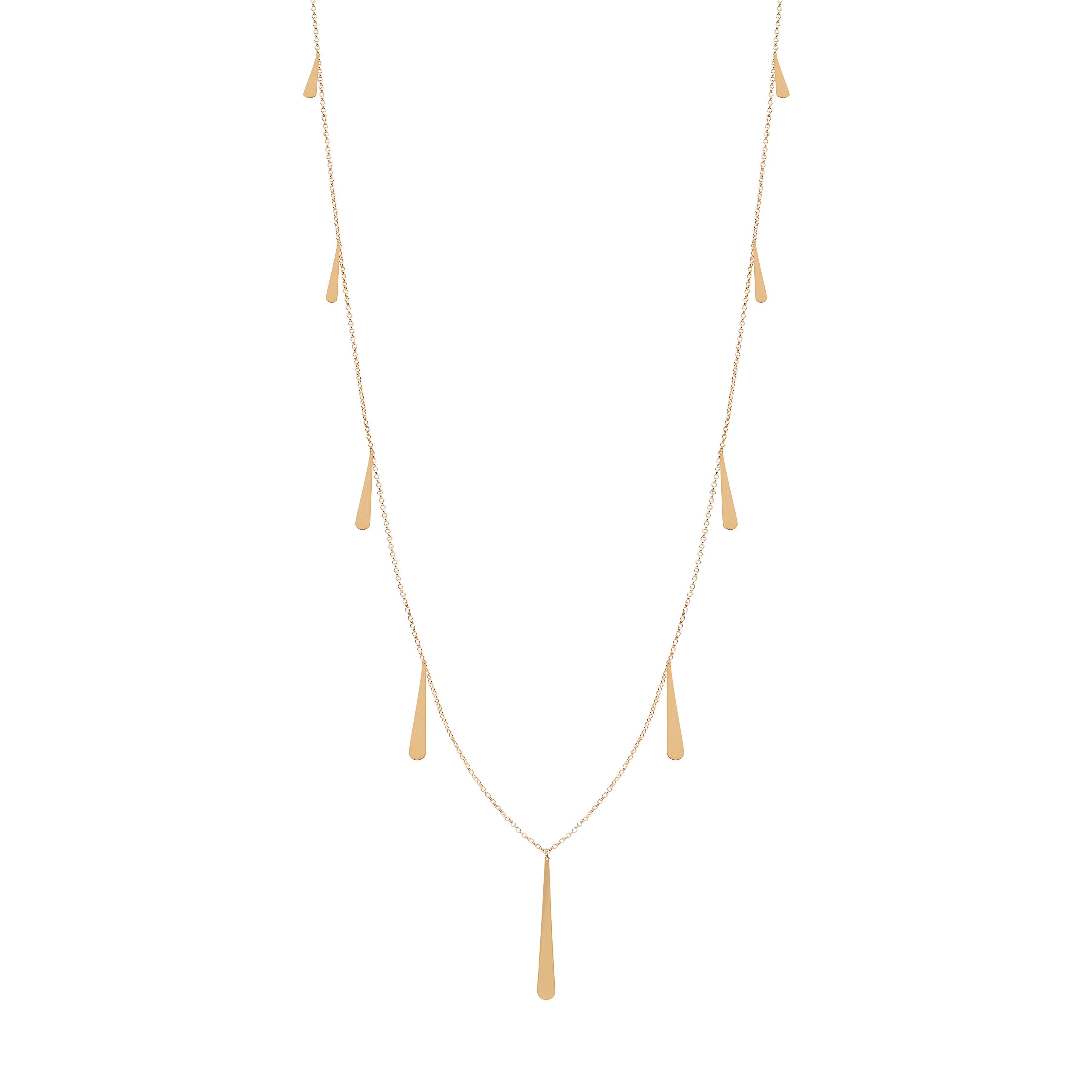 Gargantilha Longa Gotas ouro 18k