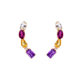 Brinco Ear Cuff Pedras Naturais ouro 18k