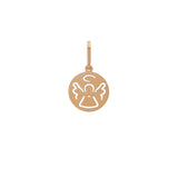 Medalha Redonda Anjo Vazado ouro 18k