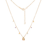 Gargantilha Joaninha Colorida ouro 18k