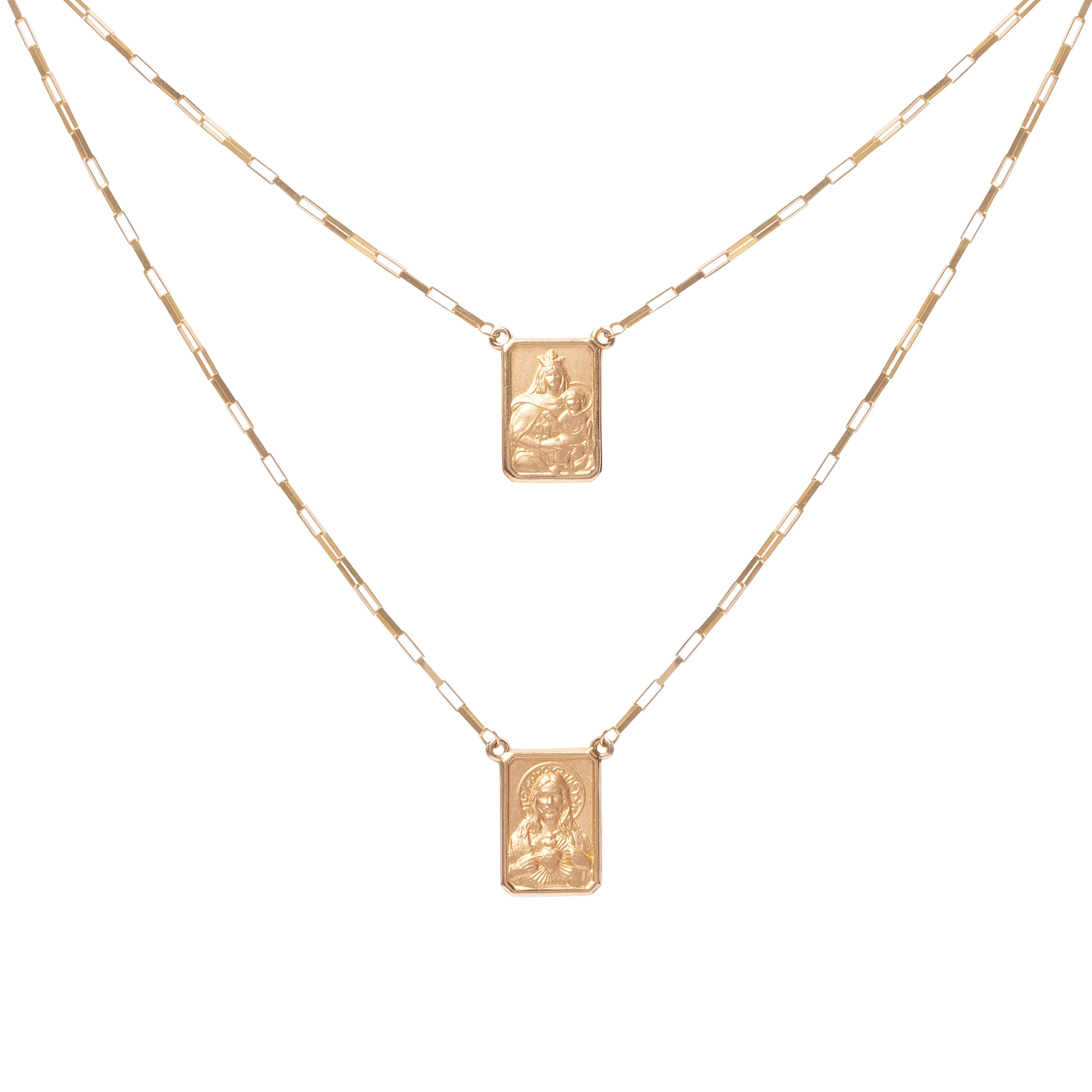 Escapulário ouro amarelo 18k medalha M