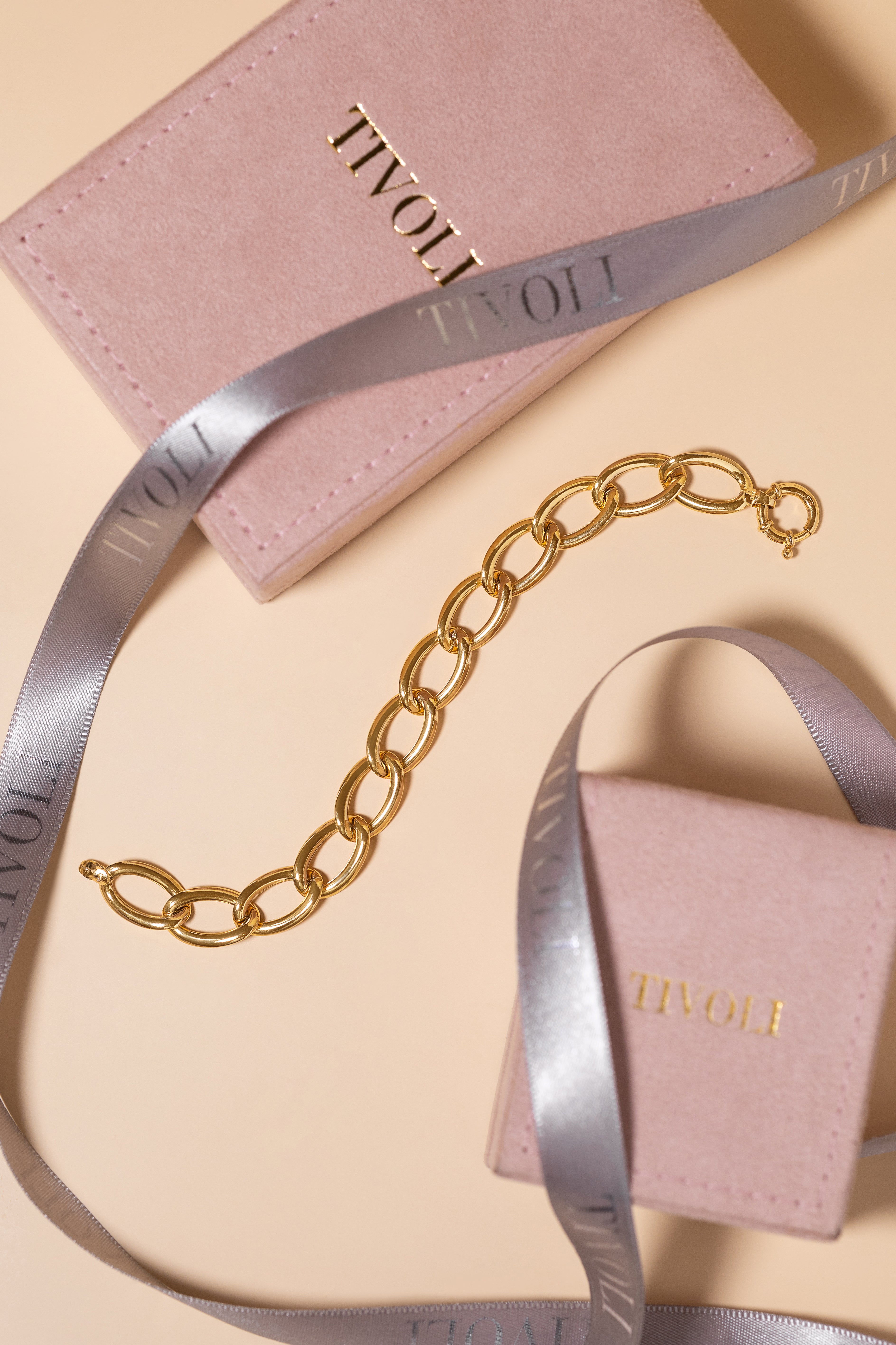 Pulseira Corrente Grumet largo ouro 18k