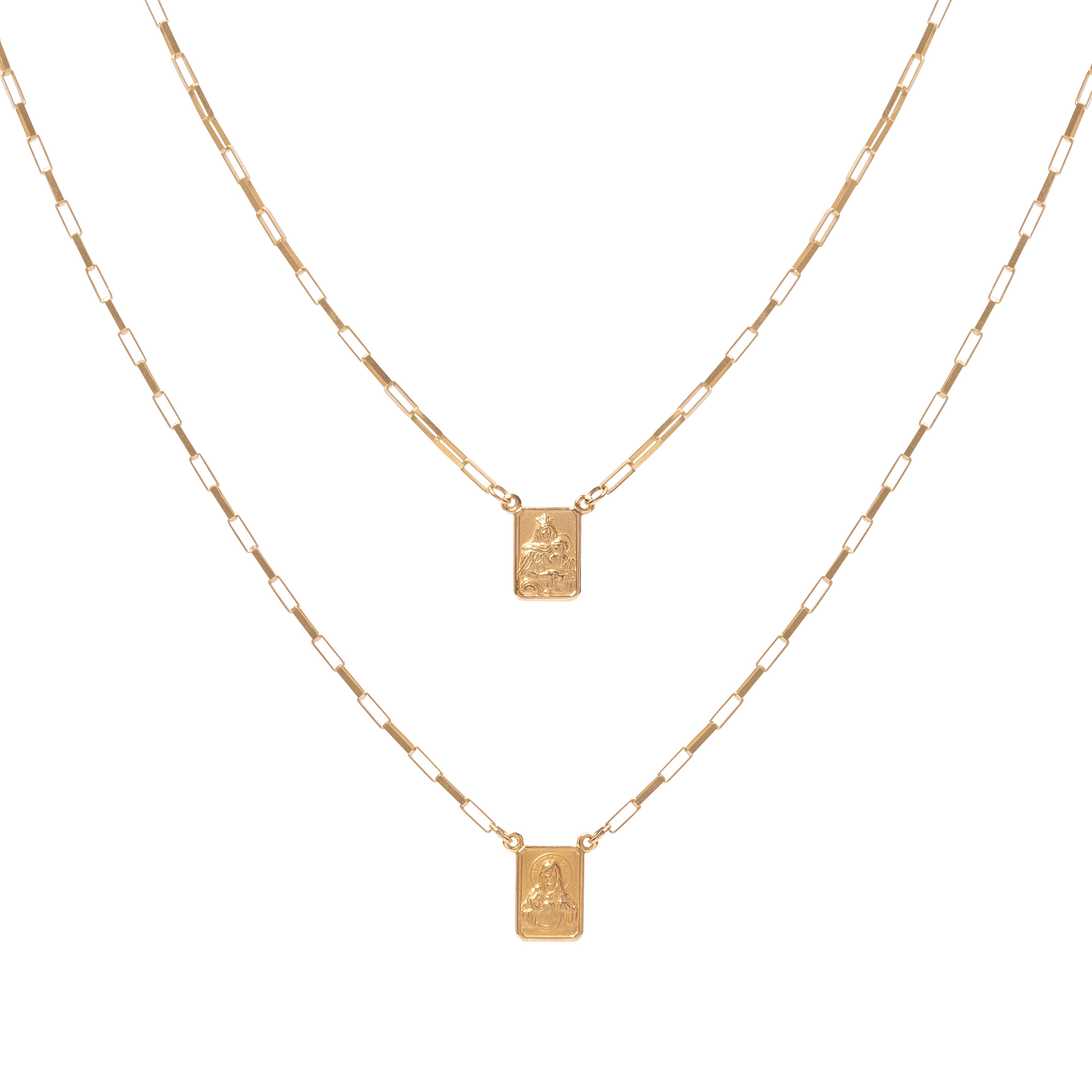 Escapulário ouro amarelo 18k medalha M