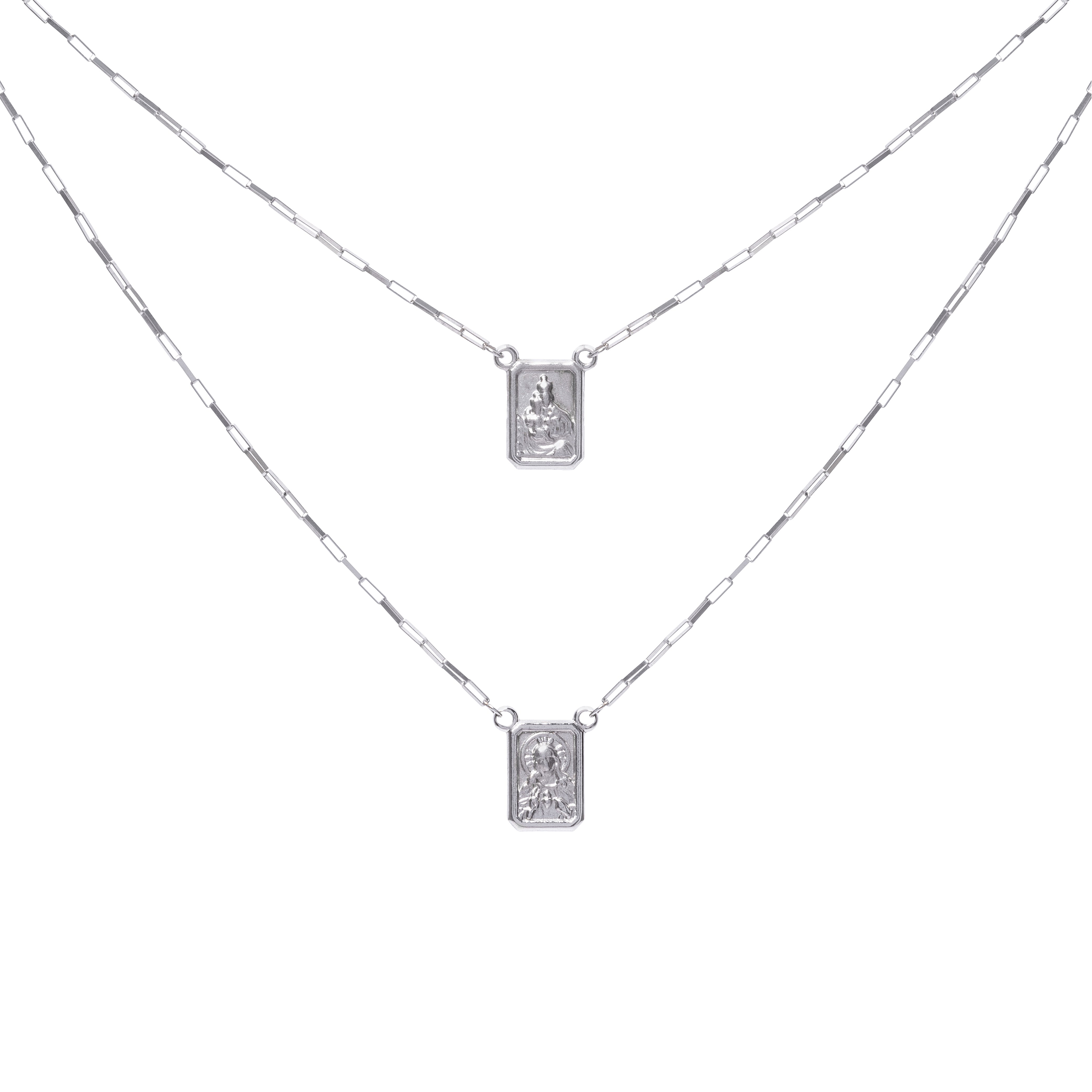 Escapulário ouro branco 18k