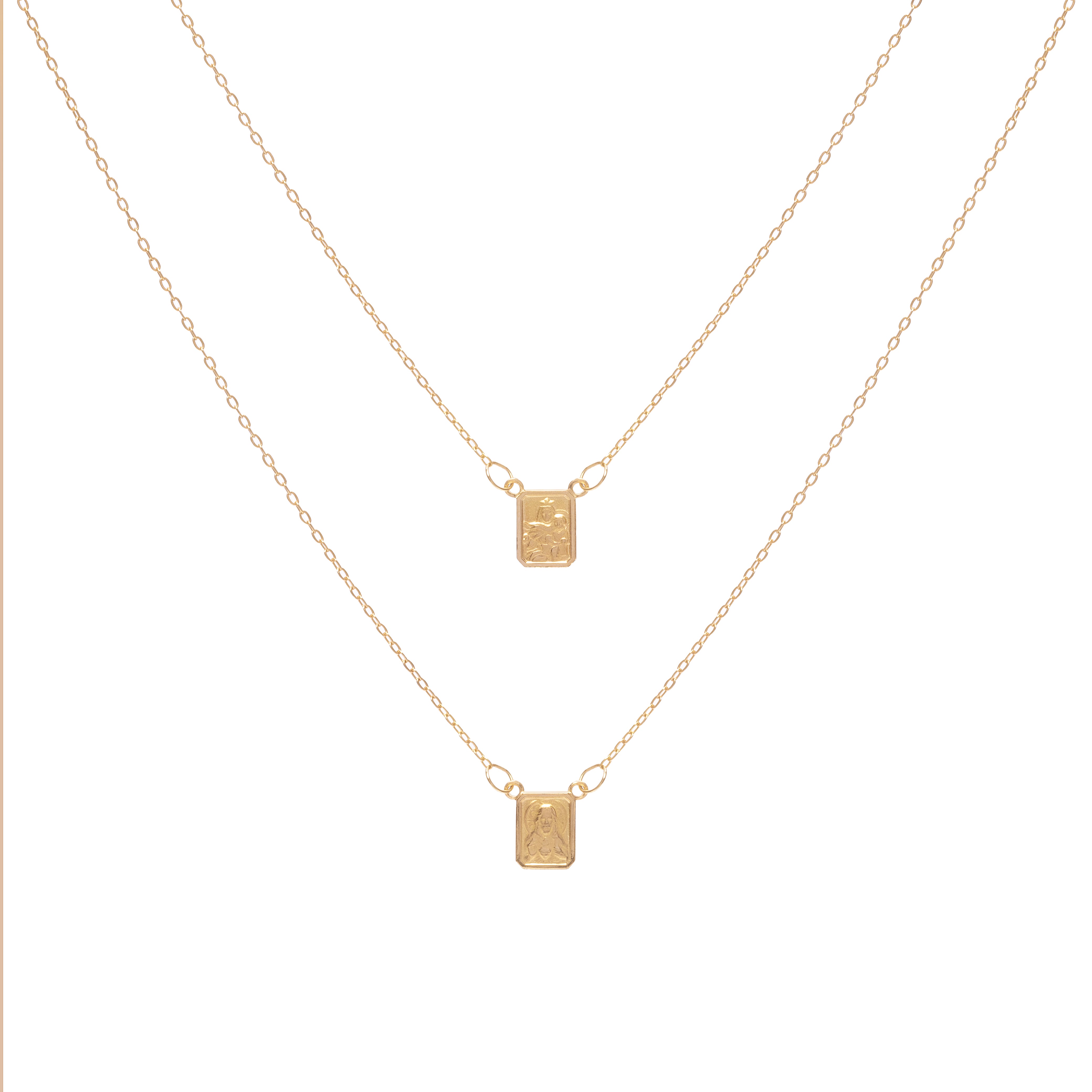 Escapulário ouro amarelo 18k medalha P