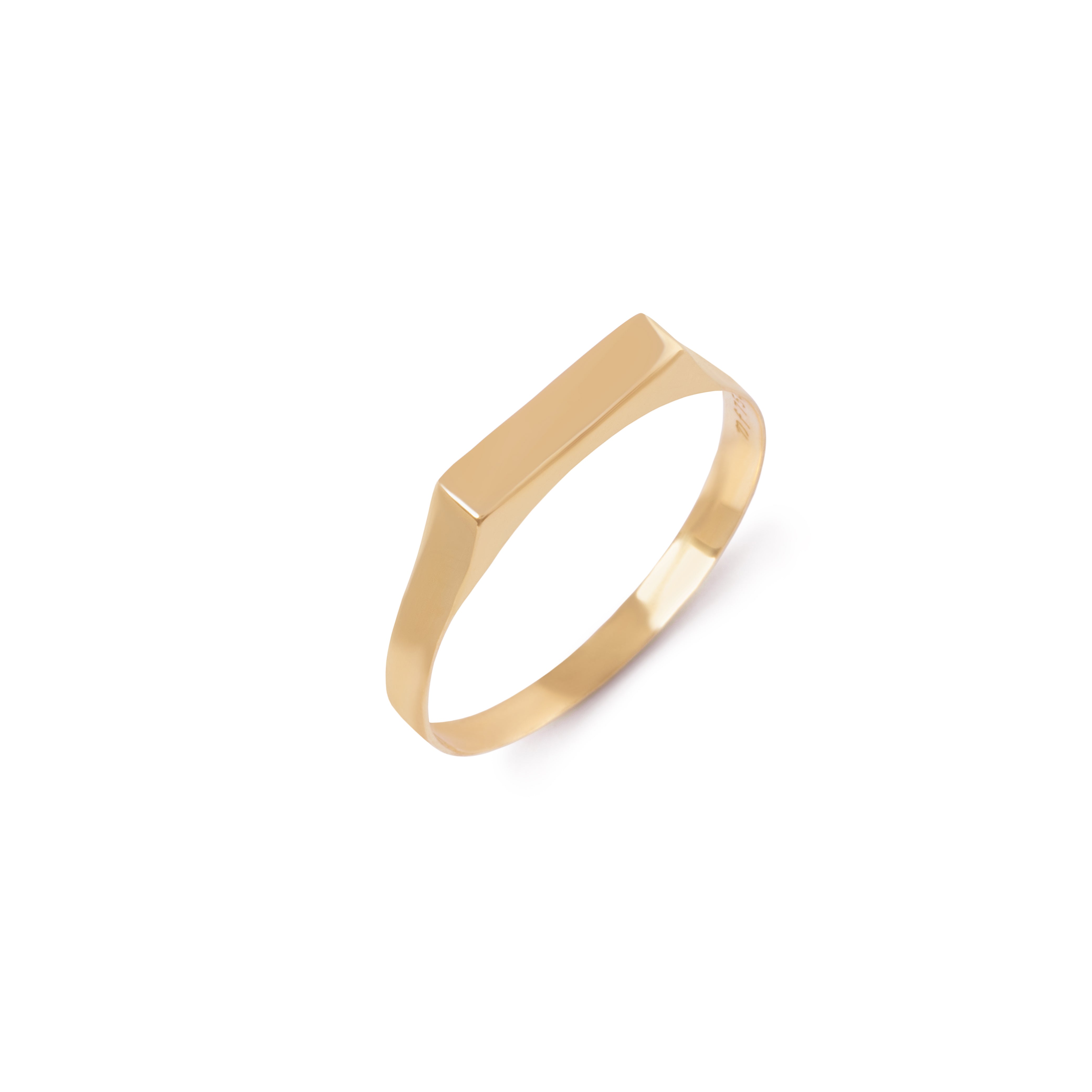 Anel Petit Plaquinha ouro 18k