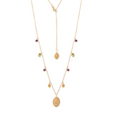 Gargantilha Nossa Senhora e Pedras Naturais ouro 18k