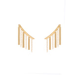 Brinco Ear Cuff traços ouro 18k