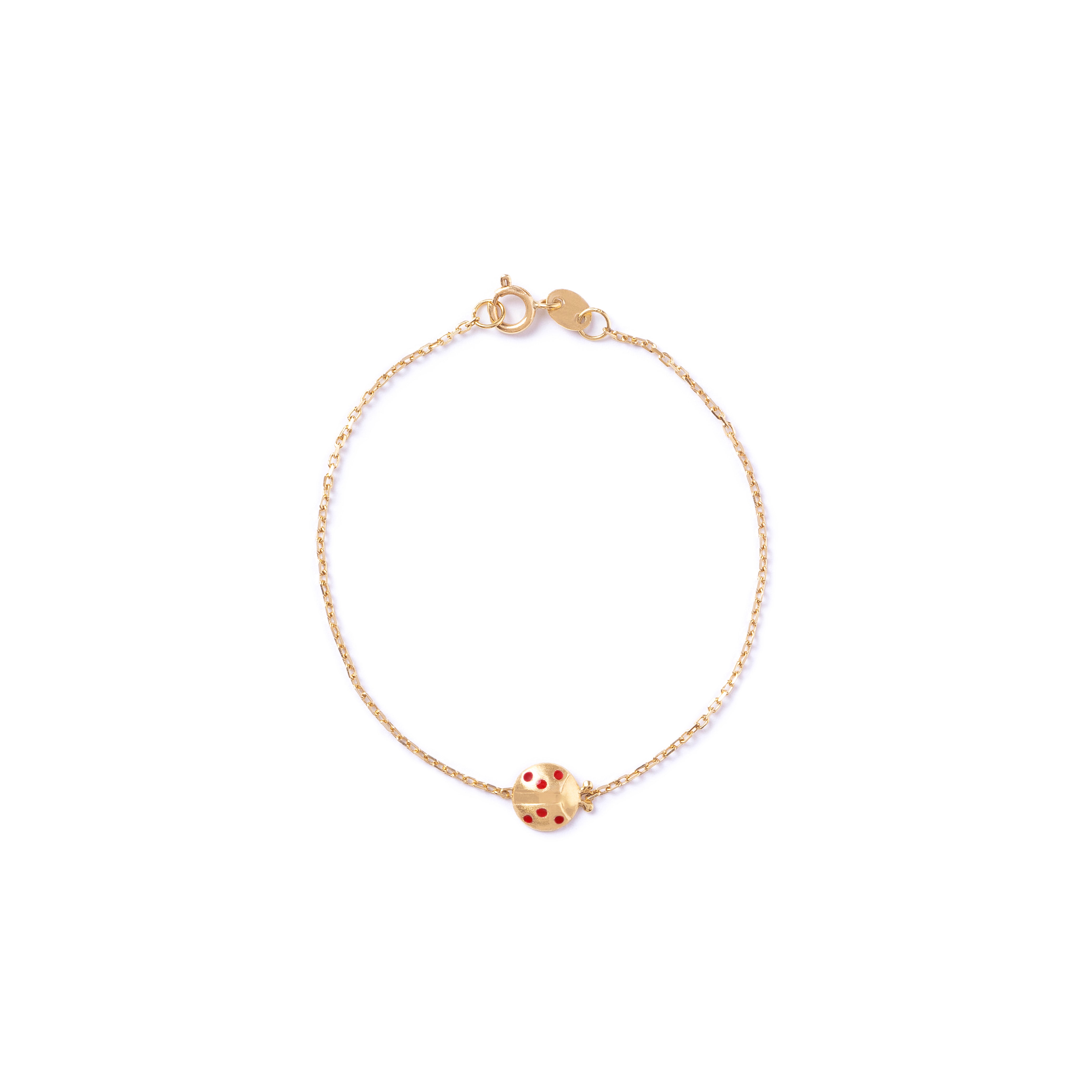 Pulseira Petit Joaninha Dourada ouro 18k