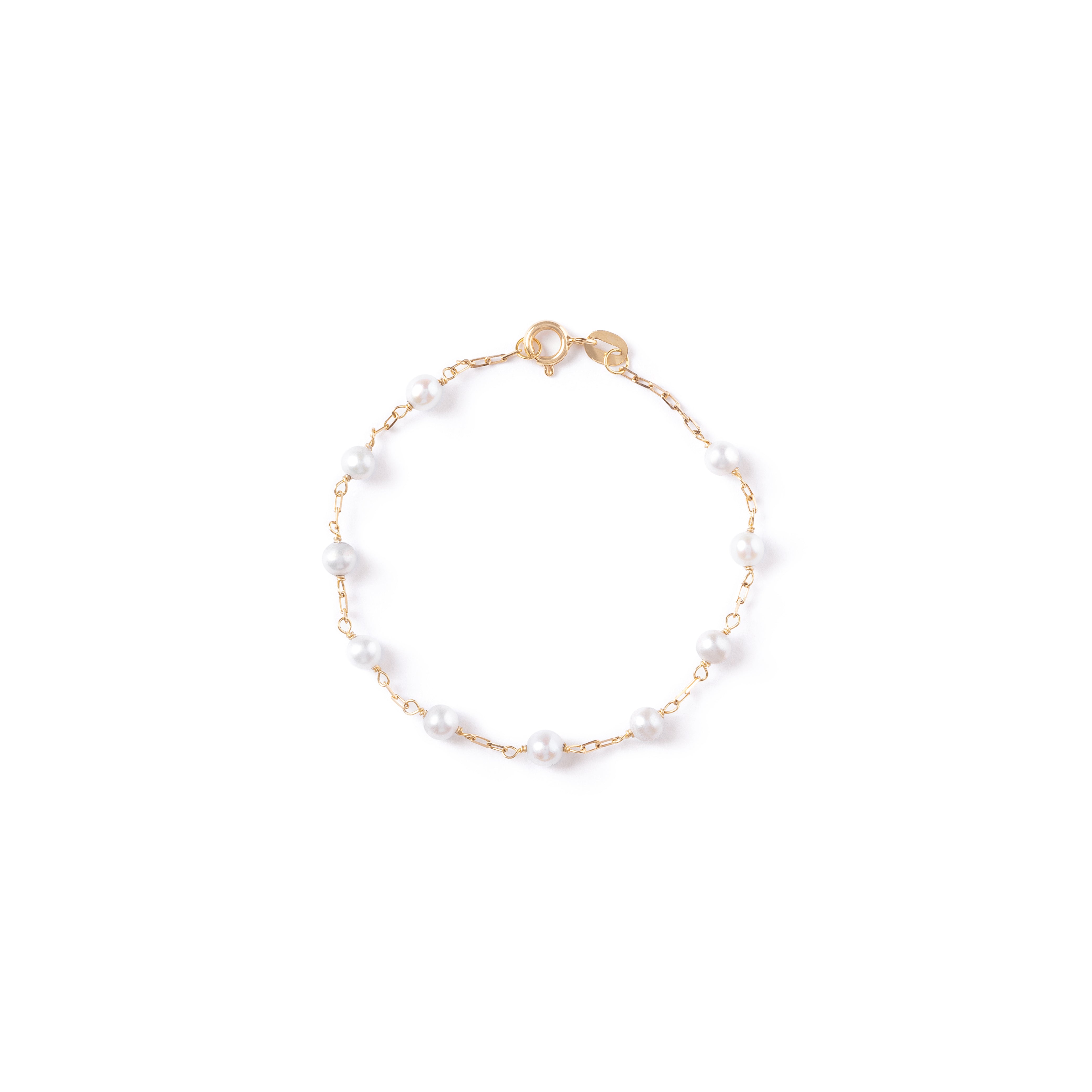 Pulseira Petit Pérolas ouro 18k